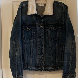 Good American Denim Jacket with Shearling